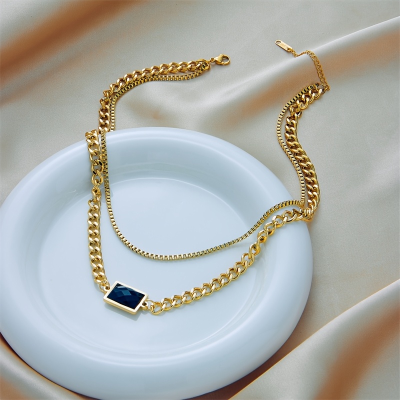 18K Plated 304 Stainless Steel Double-layer Necklace